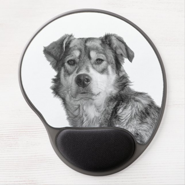 Refined Monochrome Large Mixed Breed Canine Gel Mouse Pad (Front)