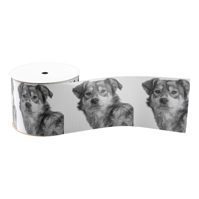 Refined Monochrome Large Mixed Breed Canine Grosgrain Ribbon (Spool)