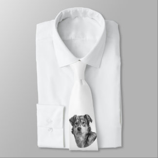 Refined Monochrome Large Mixed Breed Canine Neck Tie