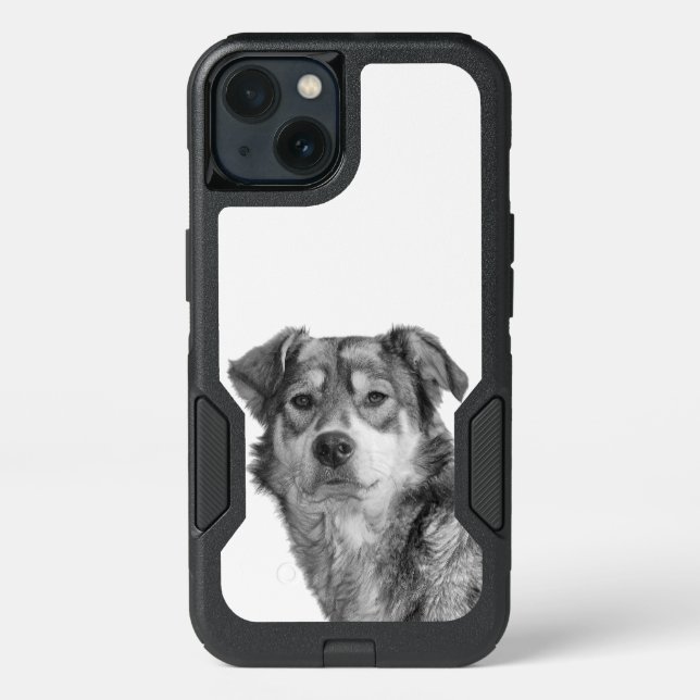 Refined Monochrome Large Mixed Breed Canine Otterbox iPhone Case (Back)