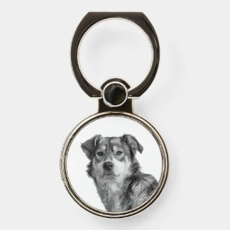 Refined Monochrome Large Mixed Breed Canine Phone Ring Stand