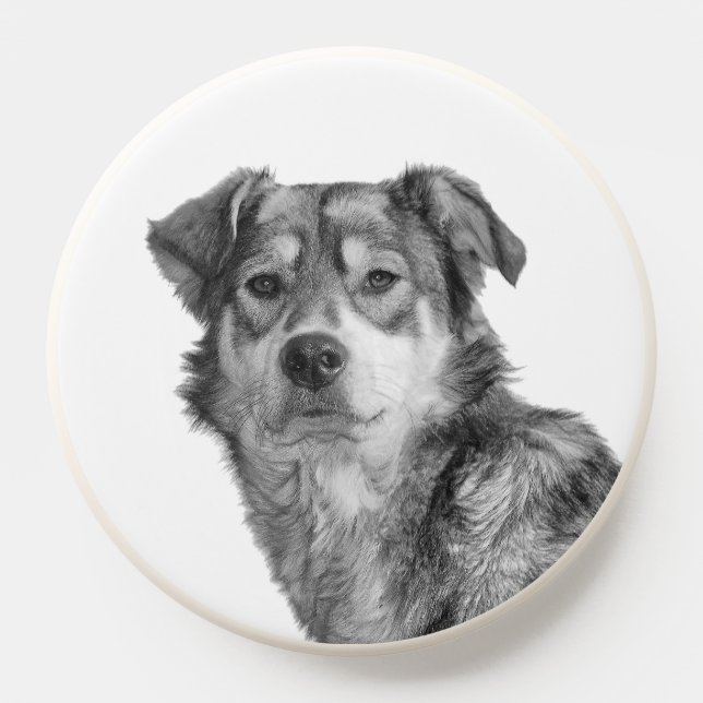 Refined Monochrome Large Mixed Breed Canine PopSocket (Popsocket)