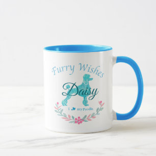 Refined Pastel Blue Poodle   Custom Christmas Gift Mug