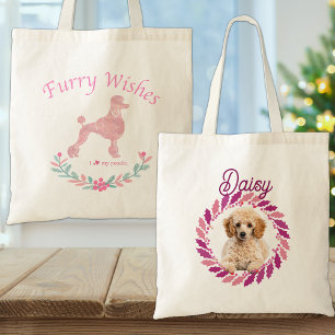 Refined Pastel Pink Poodle   Custom Christmas Gift Tote Bag
