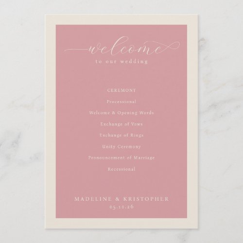 Refined Pink Calligraphy Template
