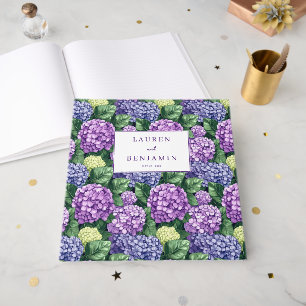 Refined Purple Floral Pattern Guest Book