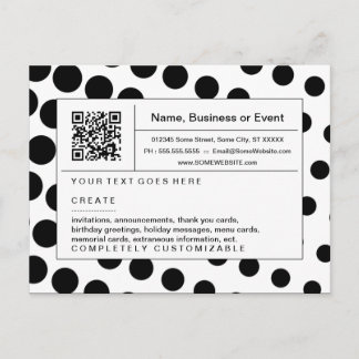 refined QR code : black and white halftone Invitation Postcard