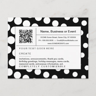 refined QR code : black and white halftone Invitation Postcard