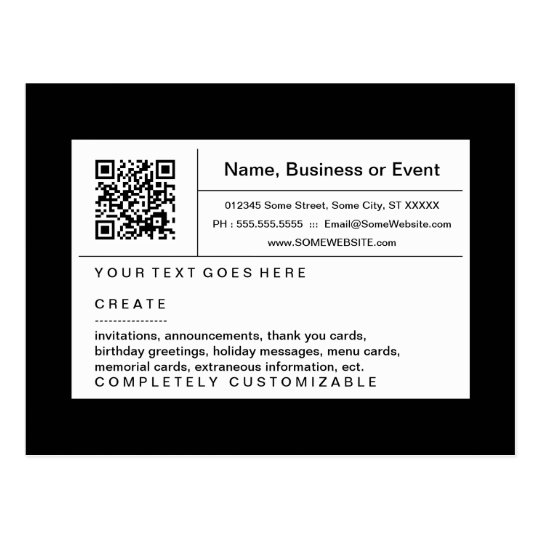 refined QR code : black and white Postcard