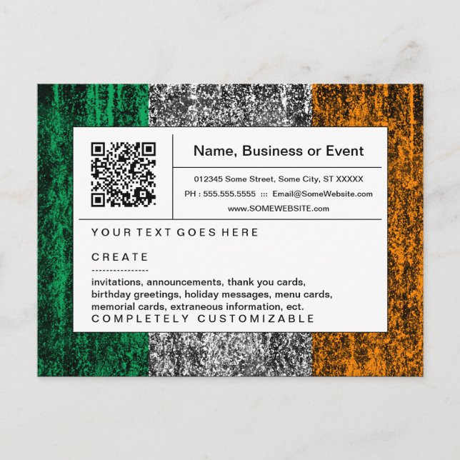 refined QR code : ireland Invitation Postcard (Front)