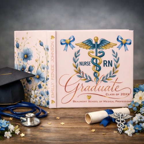 Refined RN Graduation Design – Caduceus Symbol Guest Book