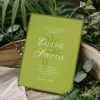 Refined Script Palm Tree Chartreuse Beach Wedding