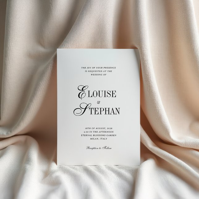 Refined Script White QR Code Details Wedding Invitation (Creator Uploaded)