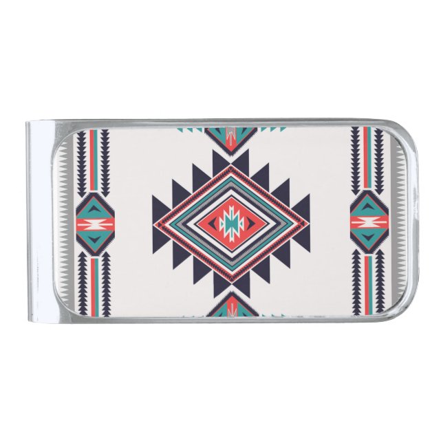 Refined Southwest Silver Finish Money Clip (Front)