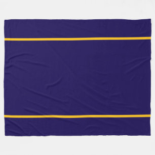 Refined Sporty Yellow Orange Navy Blue Stripes Fleece Blanket