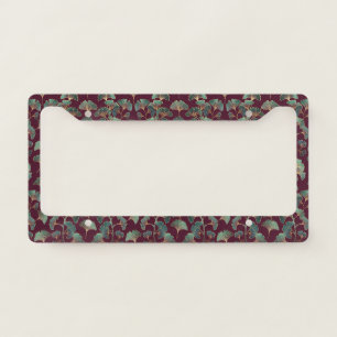 Refined Teal Ginkgo with Gold Accents License Plate Frame