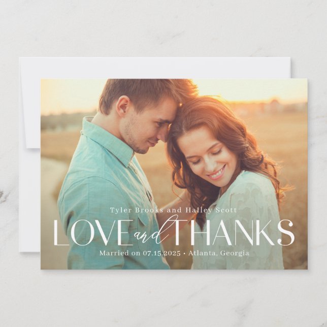 Refined Type EDITABLE COLOR Thank You Card (Front)