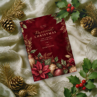 Refined Vintage Botanical Christmas Ornament TMF26 Holiday Card