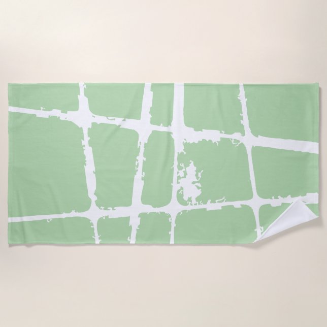 Refined White Light Grunge Modern Dirty Mesh Beach Towel (Front)