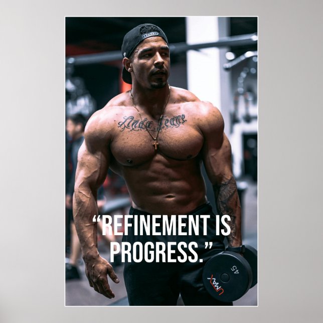 Refinement Is Progress Fitness Quote Poster (Front)