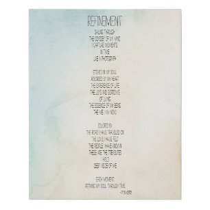Refinement Poem Faux Canvas Print