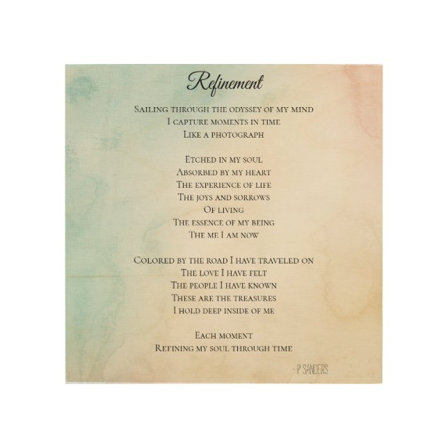 Refinement Poetry Wood Wall Art (Front)