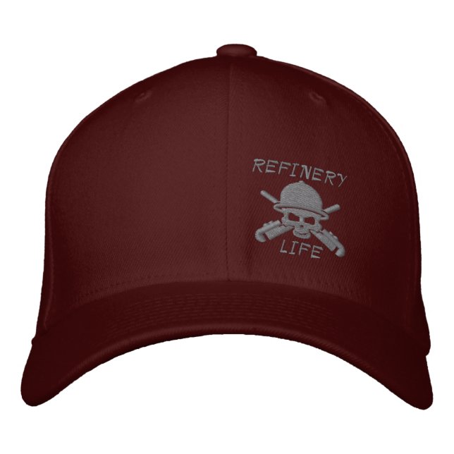 Refinery Life - Front only (gray stitching) Embroidered Baseball Cap (Front)
