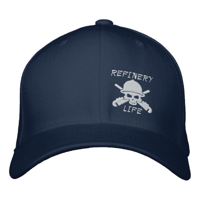Refinery Life - Front only (white stitching) Embroidered Baseball Hat (Front)