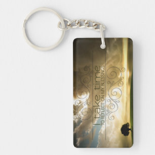 "Reflect on blessings" Motivation Affirmation Keychain