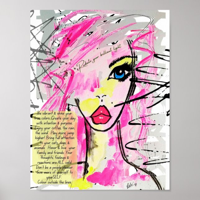 Reflect Your Brilliant Light Inspirational Lady Poster (Front)