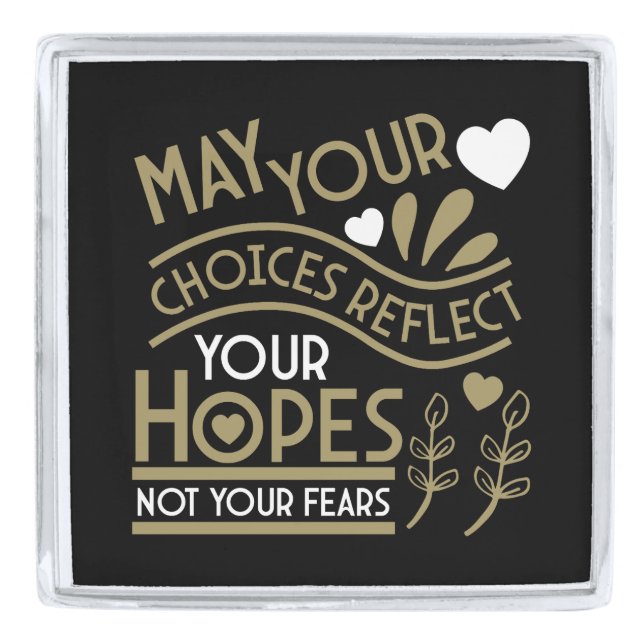 Reflect Your Hopes Motivation Silver Finish Lapel Pin (Front)