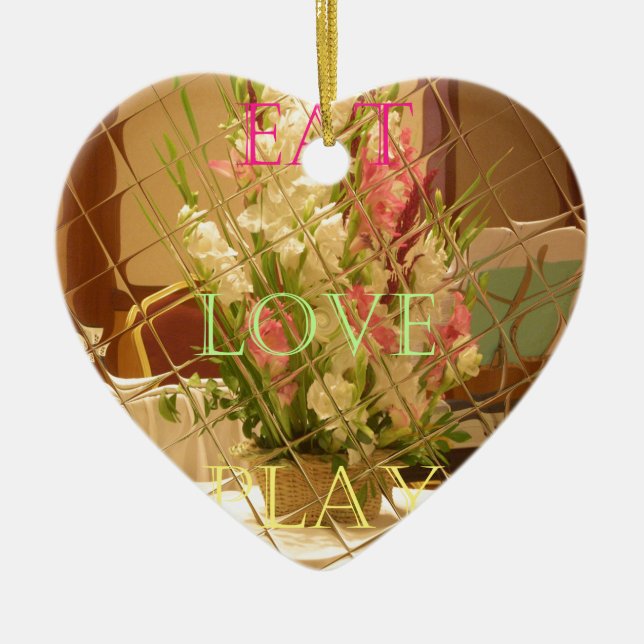 Reflected Blooms Art Print Ceramic Ornament (Front)