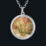 Reflected Blooms Art Print Silver Plated Necklace<br><div class="desc">Reflected Blooms Art Print Introducing the "Reflected Blooms Art Print, " a beautifully serene piece that captures the elegance of a floral arrangement, enhanced by the intriguing depth of a mirror reflection, promoting a message of joy and balance. Description: This artwork features a floral arrangement of gladioli in a basket...</div>