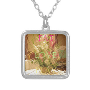 Reflected Blooms Art Print Silver Plated Necklace