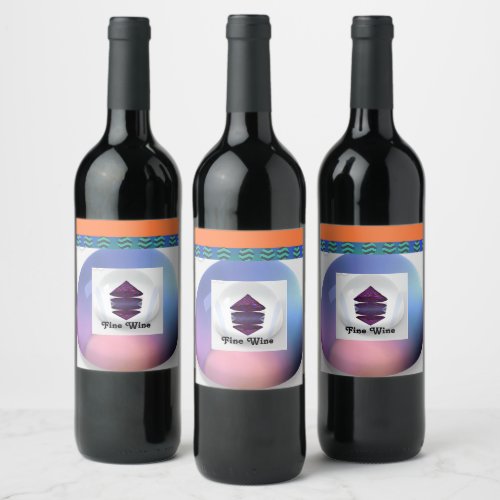 Reflected Geo Cone  Customize Wine Label