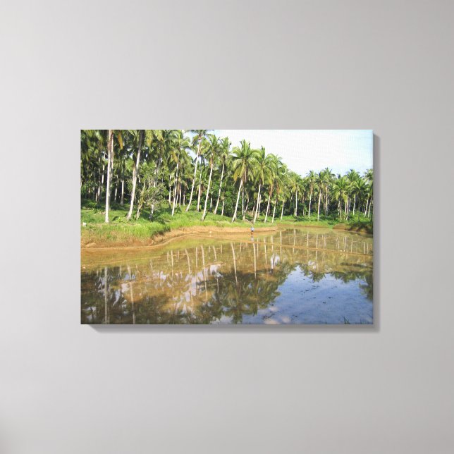 Reflected Palm Trees Canvas Print (Front)