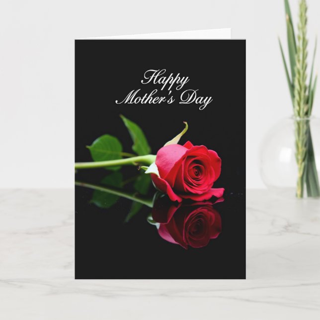 Reflected Rose Mothers Day Card (Front)