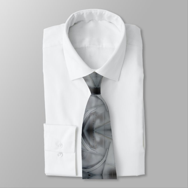 reflected white paint pattern neck tie (Tied)