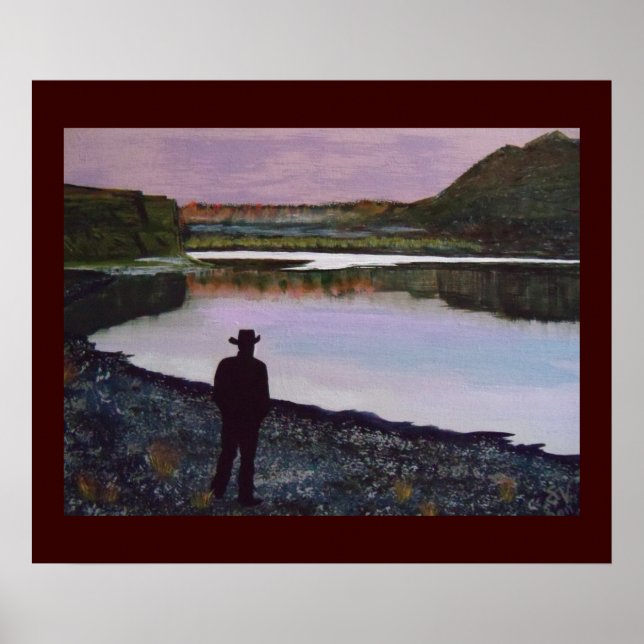 Reflecting at the Missouri River, Fort Benton, Mt. Poster (Front)