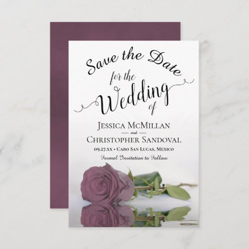 Reflecting Dusty Rose Romantic Flower Wedding Save The Date