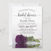 Reflecting Plum Purple Rose Elegant Bridal Shower Invitation (Front)