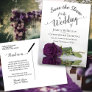 Reflecting Plum Purple Rose Wedding Save the Date Announcement Postcard