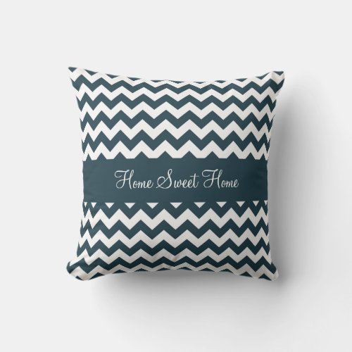 Reflecting Pond Blue Chevron Throw Pillow