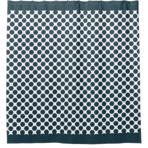 Reflecting Pond Blue Polka Dots Shower Curtain