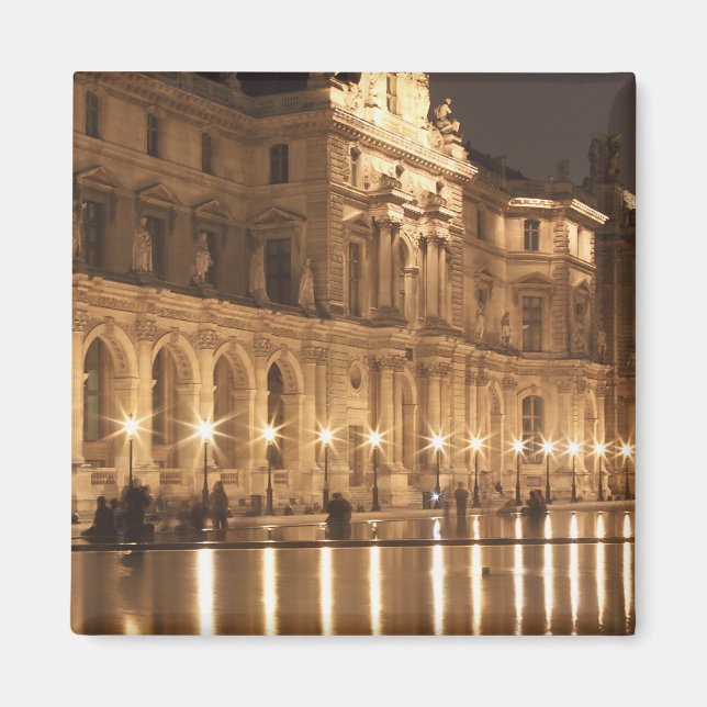 Reflecting pool at the Louvre, Paris, France Magnet (Front)