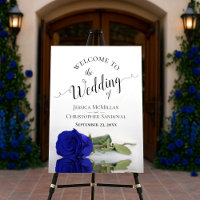 Reflecting Royal Blue Rose Elegant Wedding Welcome