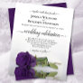Reflecting Royal Purple Rose BUDGET Wedding Invite