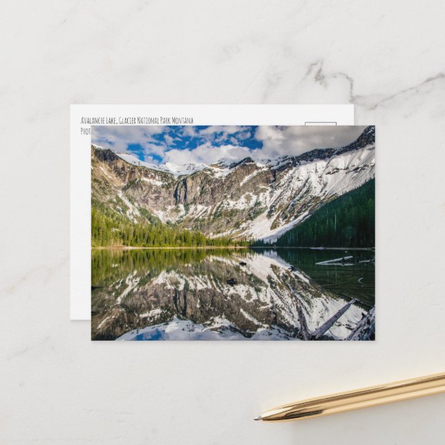 Reflection at Avalanche Lake Postcard (Front/Back In Situ)