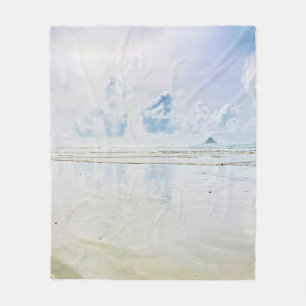 Reflection Clouds Beach Ocean Fleece Blanket
