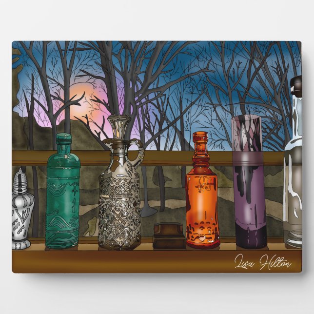 Reflection | Colorful Glass Vases in Window Sill   Plaque (Front)